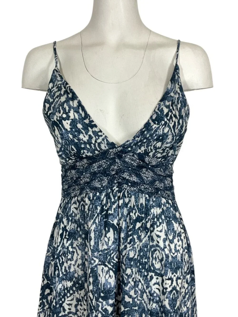 Abercrombie & Fitch Tiered Maxi Dress S Blue Ruffle Sleeveless Summer